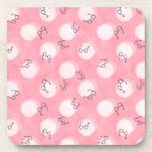 Soft Pink Cute Pattern – Minimal Aesthetic Polka Bier Onderzetter (Voorkant)