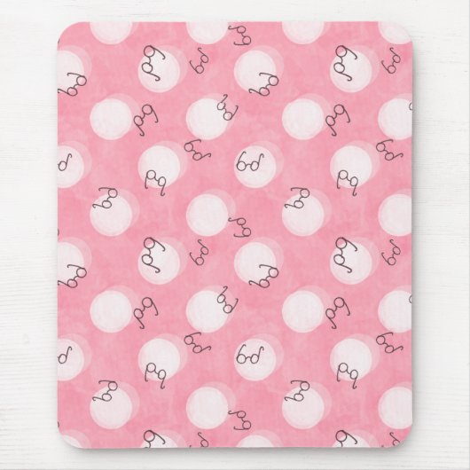 Soft Pink Cute Pattern – Minimal Aesthetic Polka Muismat (Voorkant)