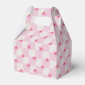 Soft Pink Daisy Checkerboard Floral Pattern Bedankdoosjes (Voorkant Zijde)