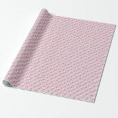 Soft Pink Daisy Checkerboard Floral Pattern Cadeaupapier (Uitgerold)