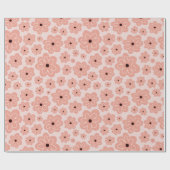 Soft Pink Daisy Floral Cadeaupapier (Vlak)