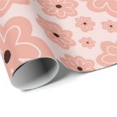 Soft Pink Daisy Floral Cadeaupapier (Rol Hoek)