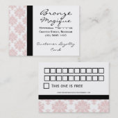 Soft Pink Damask Business Customer Loyalty Kaarten (Voorkant / Achterkant)