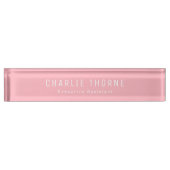 Soft Pink Desk Nameplate with Name and Job Title Naambordje (Voorkant)