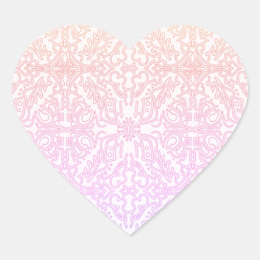 Soft Pink Dream Mandala pattern series Hart Sticker (Voorkant)