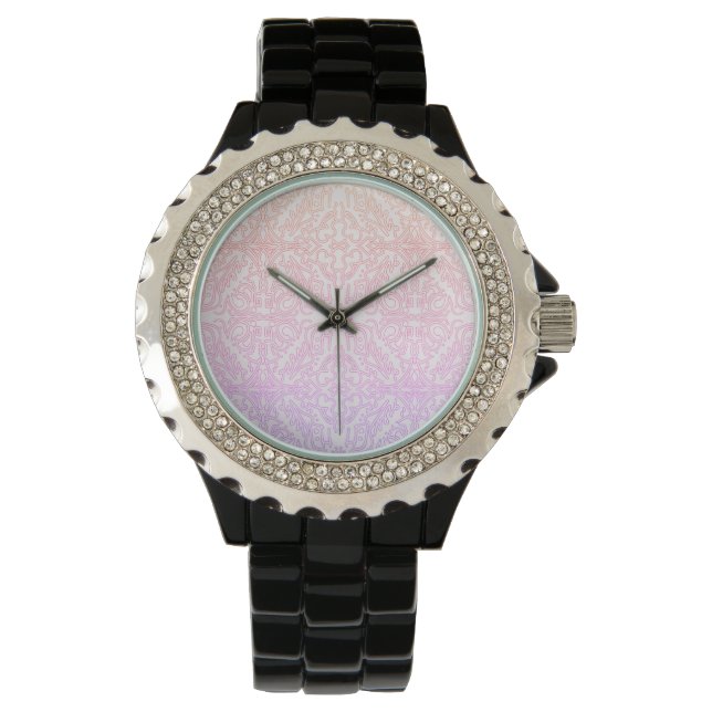 Soft Pink Dream Mandala pattern series Horloge (Voorkant)