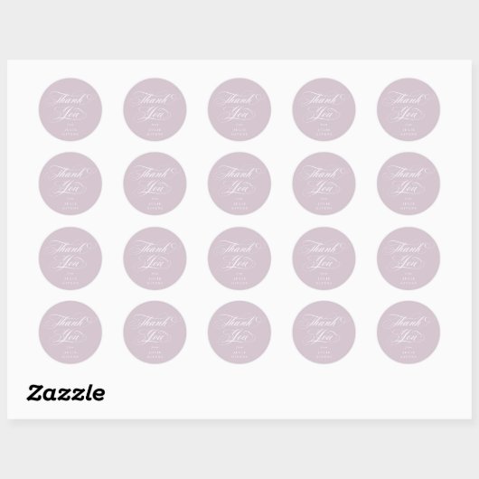 Soft Pink Elegant Script Afstuderen Bedankt Ronde Sticker (Vel)