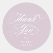 Soft Pink Elegant Script Afstuderen Bedankt Ronde Sticker (Voorkant)