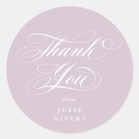Soft Pink Elegant Script Afstuderen Bedankt Ronde Sticker (Voorkant)