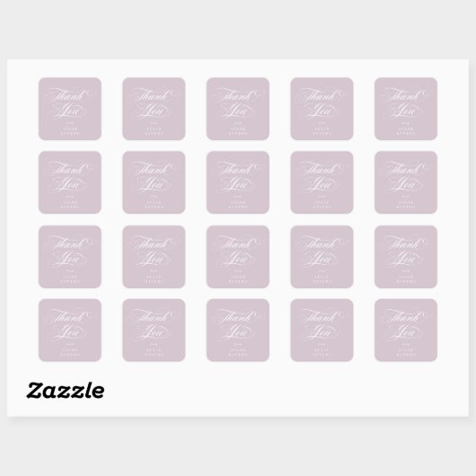 Soft Pink Elegant Script Afstuderen Bedankt Vierkante Sticker (Vel)