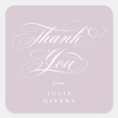 Soft Pink Elegant Script Afstuderen Bedankt Vierkante Sticker (Voorkant)