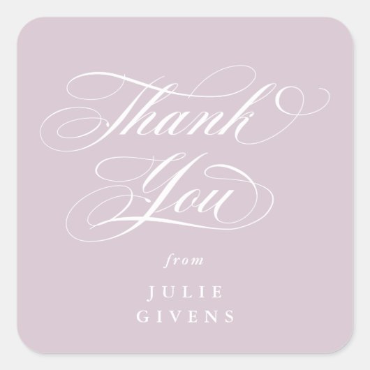 Soft Pink Elegant Script Afstuderen Bedankt Vierkante Sticker (Voorkant)