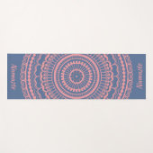 Soft Pink en Blue Mehndi Henna Mandala Yogamat (Voorkant (horizontaal))