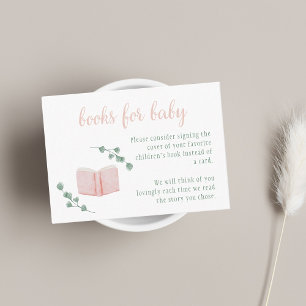 Soft Pink en Green Boho Books voor Baby Informatiekaartje