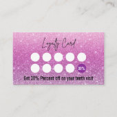 Soft Pink en Paarse Glitter Ombre Lash Tech Klantenkaartje (Voorkant)