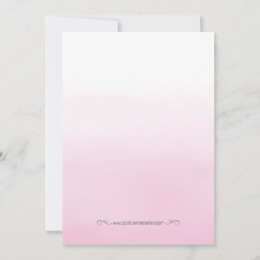 Soft Pink en Silver Birthday Uitnodiging (Achterkant)