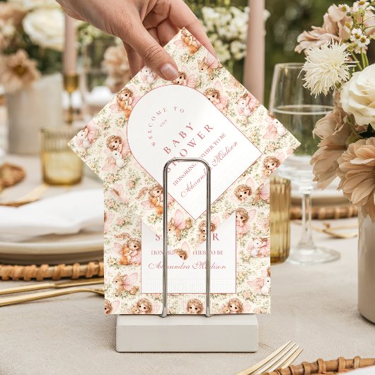 Soft Pink Fairy Baby Shower Servet