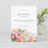 Soft Pink Floral 60th Birthday Kaart (Staand voorkant)