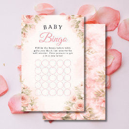 Soft Pink Floral Baby Bingo Shower Game