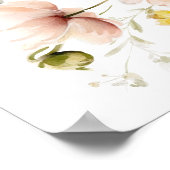 Soft Pink Floral Baby shower Welkom Poster (Hoek)