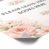 Soft Pink Floral Books for Baby Sign Poster (Hoek)