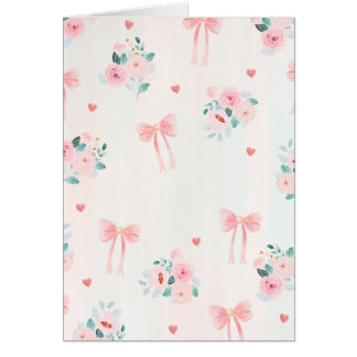 Soft Pink Floral & Bow Pattern – Cute Romantic 