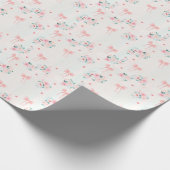 Soft Pink Floral & Bow Pattern – Cute Romantic  Cadeaupapier (Hoek)