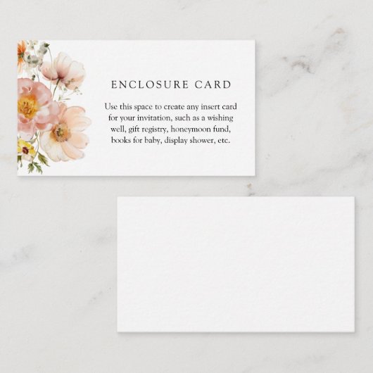 Soft Pink Floral Custom Enclosure Kaart (Voorkant / Achterkant)