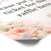 Soft Pink Floral Diaper Raffle Shower Sign Poster (Hoek)