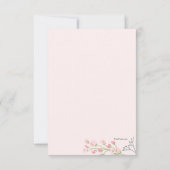 Soft Pink Floral Foto Hartelijk dank Kaart (Achterkant)