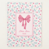 Soft Pink Floral Framed Pink Bow Custom Name Planner (Voorkant)