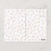 Soft Pink Floral Heart Weddenschap Bedankt Briefkaart (Achterkant)