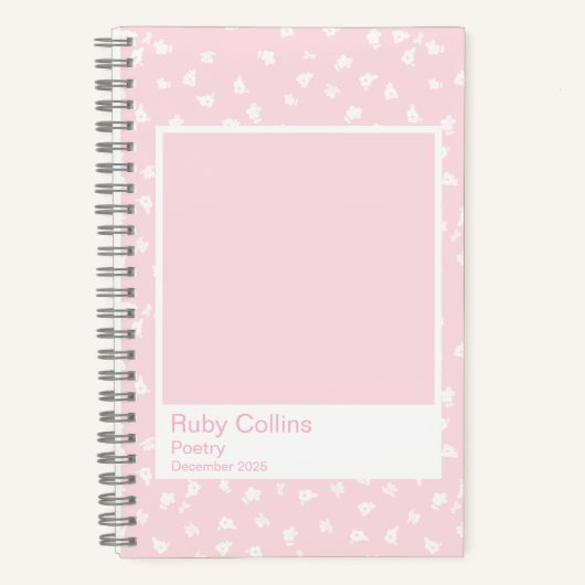 Soft Pink Floral Minimal Ditsy Notitieboek (Voorkant)
