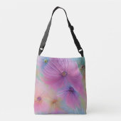 Soft Pink Floral Pattern Crossbody Tas (Achterkant)