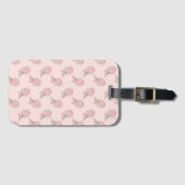 Soft Pink Floral Pattern | Romantic Flower Bagagelabel (Voorkant (horizontaal))
