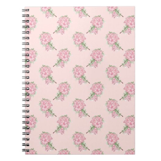Soft Pink Floral Pattern | Romantic Flower Notitieboek (Voorkant)