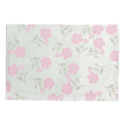 Soft Pink Floral Pillowcase Kussensloop (Achterkant)