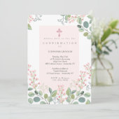 Soft Pink Floral Religy Kaart (Staand voorkant)