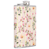 Soft Pink Floral Stripe Pattern Heupfles (Rechts)