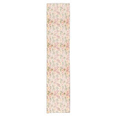 Soft Pink Floral Stripe Pattern Korte Tafelloper (Voorkant)