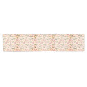 Soft Pink Floral Stripe Pattern Korte Tafelloper (Horizontaal)