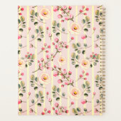 Soft Pink Floral Stripe Pattern Planner (Achterkant)