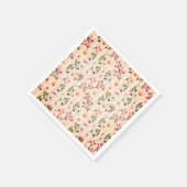 Soft Pink Floral Stripe Pattern Servet (Hoek)