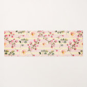 Soft Pink Floral Stripe Pattern Yogamat (Achterkant (horizontaal))