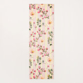 Soft Pink Floral Stripe Pattern Yogamat (Achterkant)