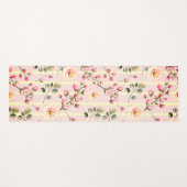 Soft Pink Floral Stripe Pattern Yogamat (Voorkant (horizontaal))