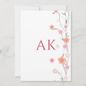 Soft Pink Floral Vine Islamic Wedding Nikah Kaart (Achterkant)