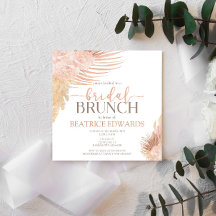 Soft Pink Floral Vrijgezellenfeest Brunch Uitnodig