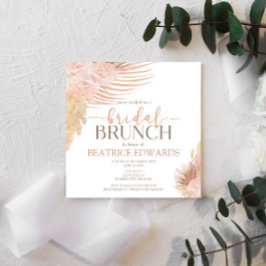 Soft Pink Floral Vrijgezellenfeest Brunch Uitnodig Kaart