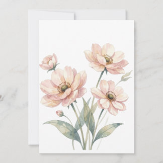 Soft Pink Floral Watercolor Bouquet Art Kaart